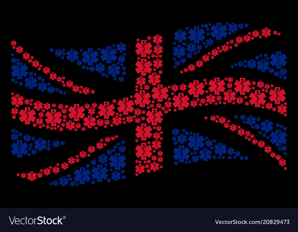 Waving united kingdom flag pattern of life star