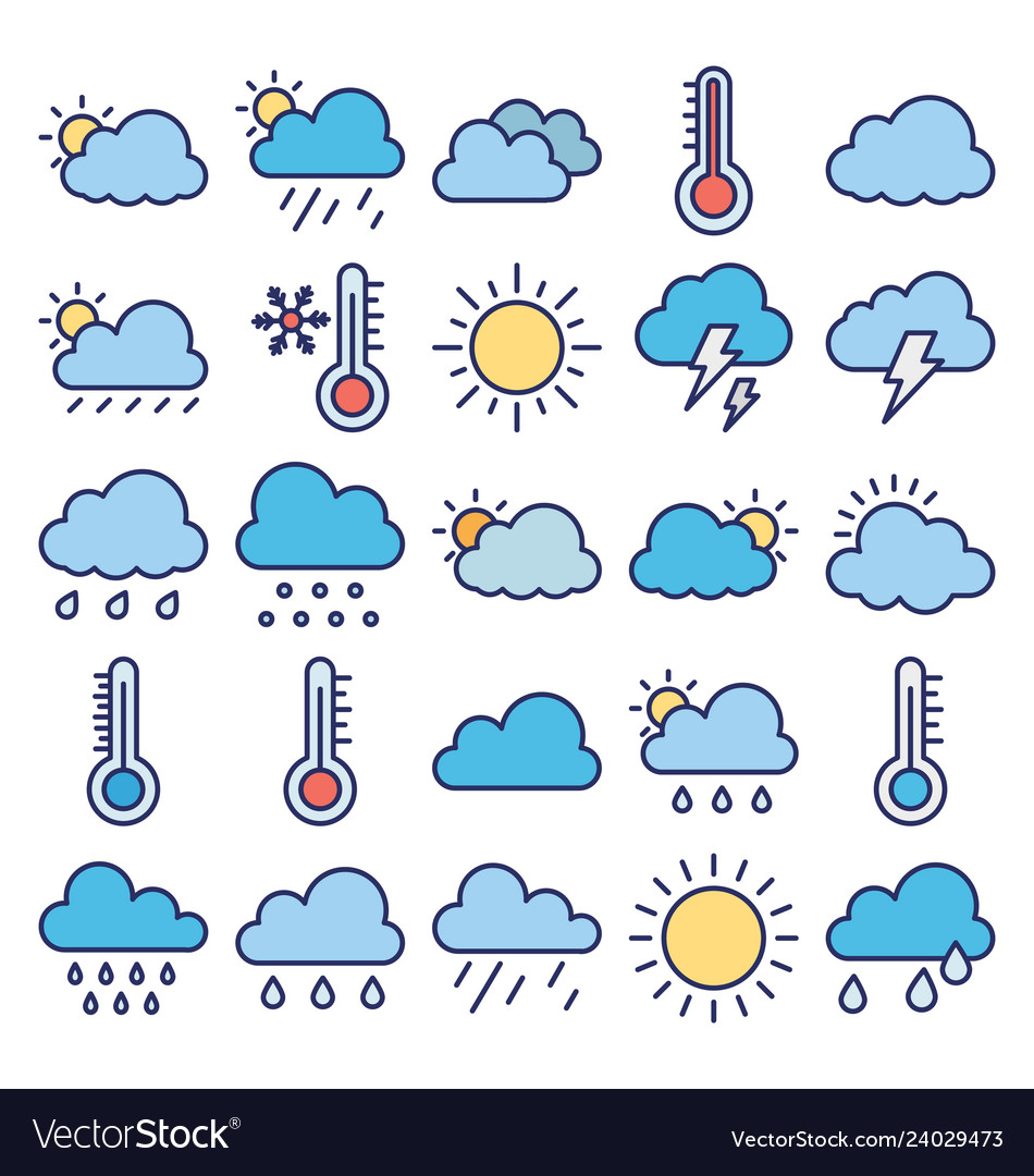 Weather material icons set that can easily