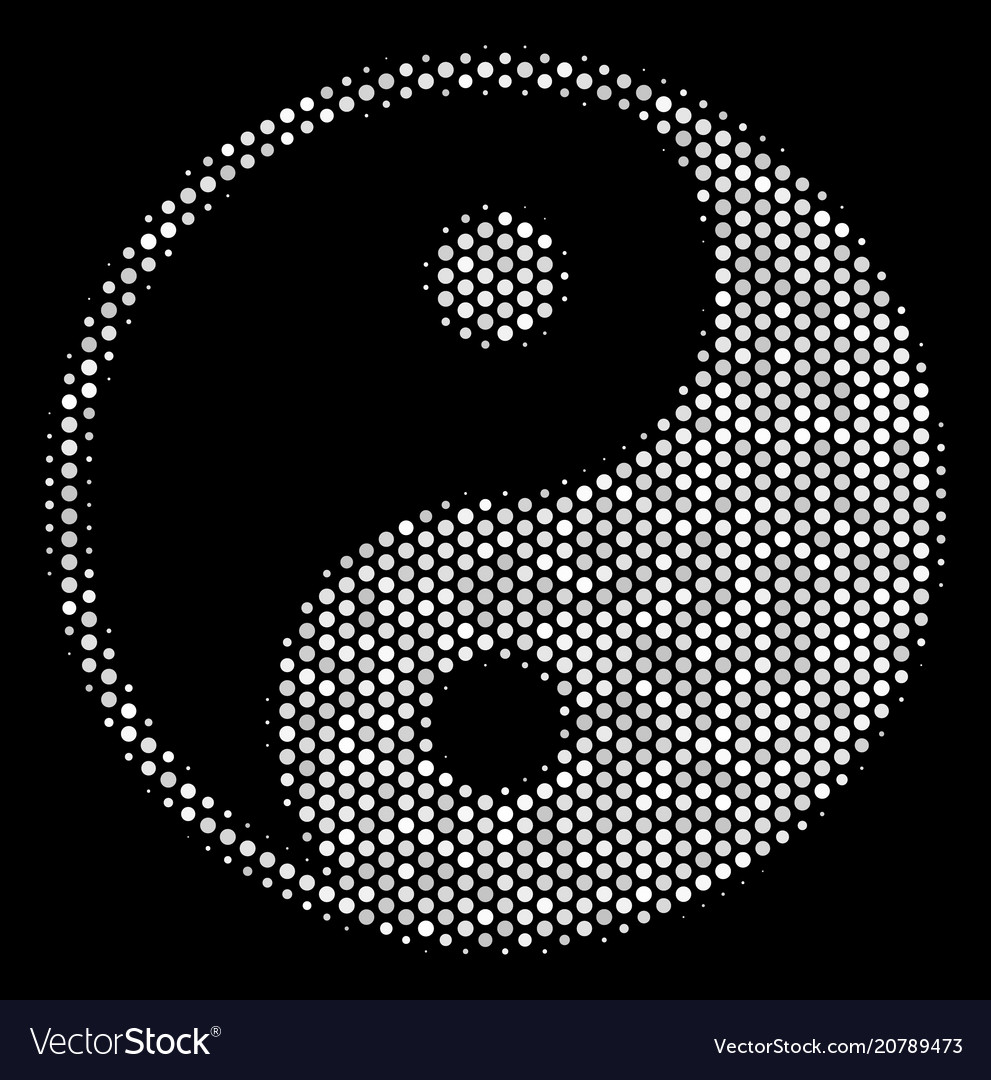 Weiß Yin Yang Halftone Icon