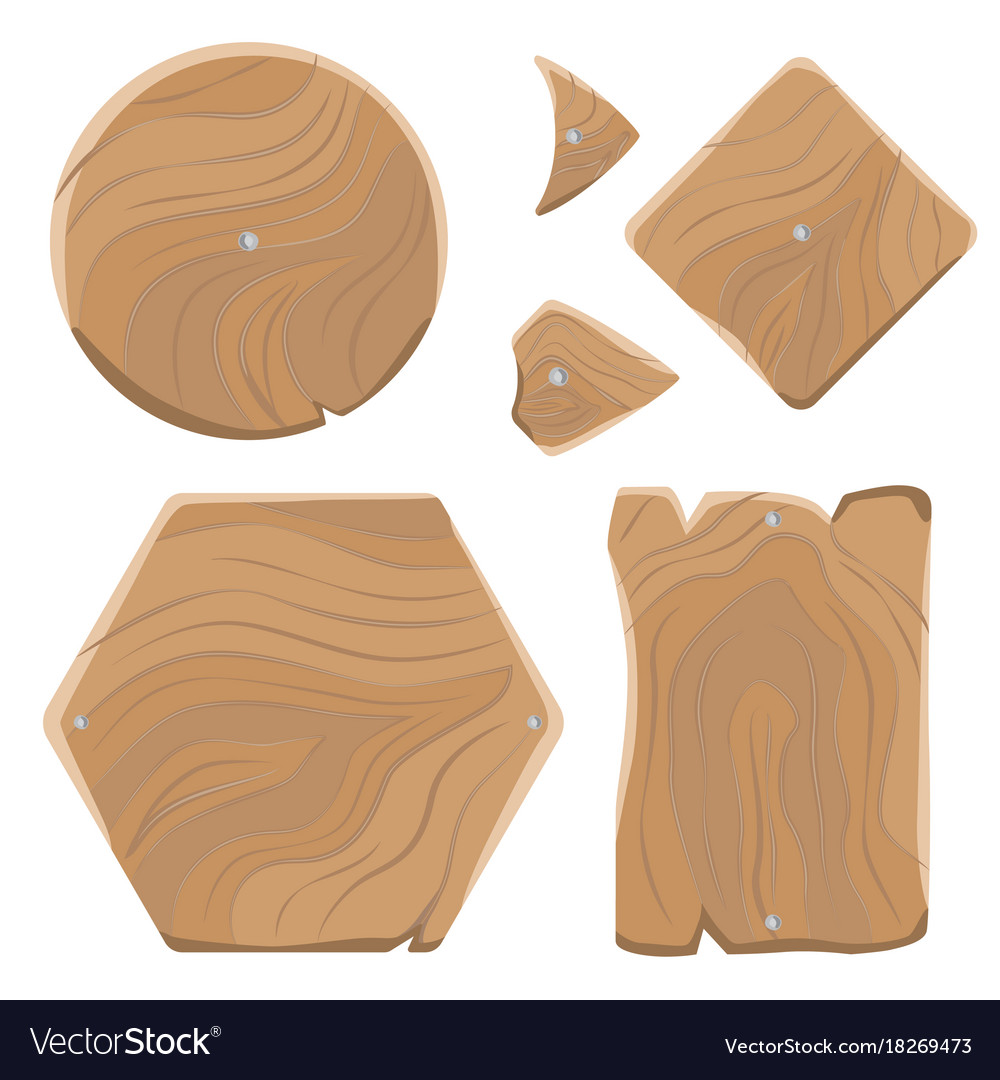 Wooden planks of various shapes set