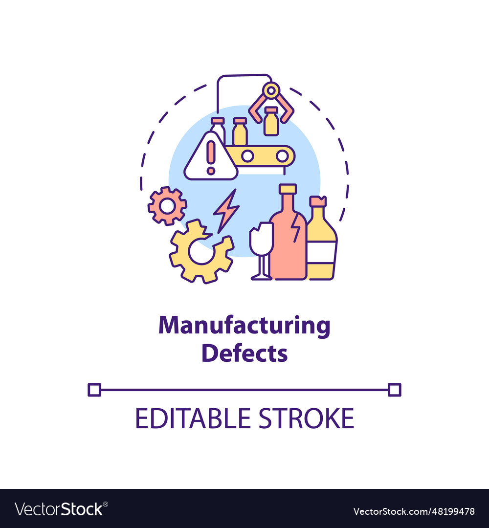2d customizable manufacturing defects line icon Vector Image