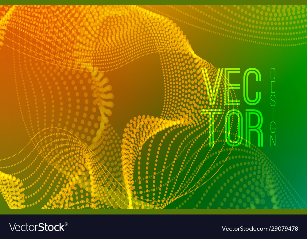 Abstract background with dynamic particle waves Vector Image Abstract background with dynamic particle waves