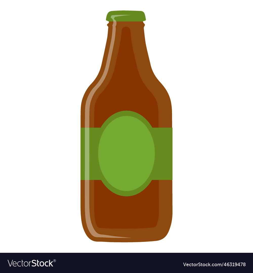 Amber beer steinie bottle Royalty Free Vector Image