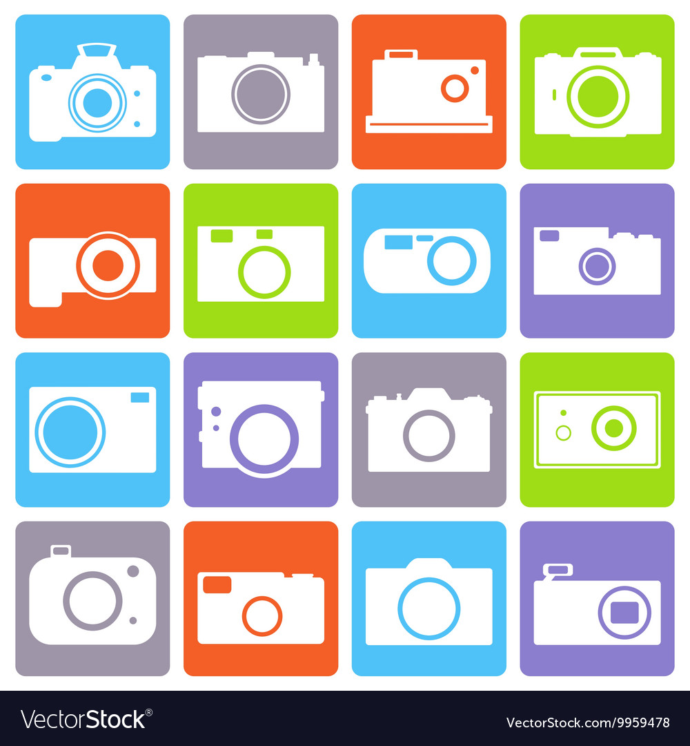 Camera icons set