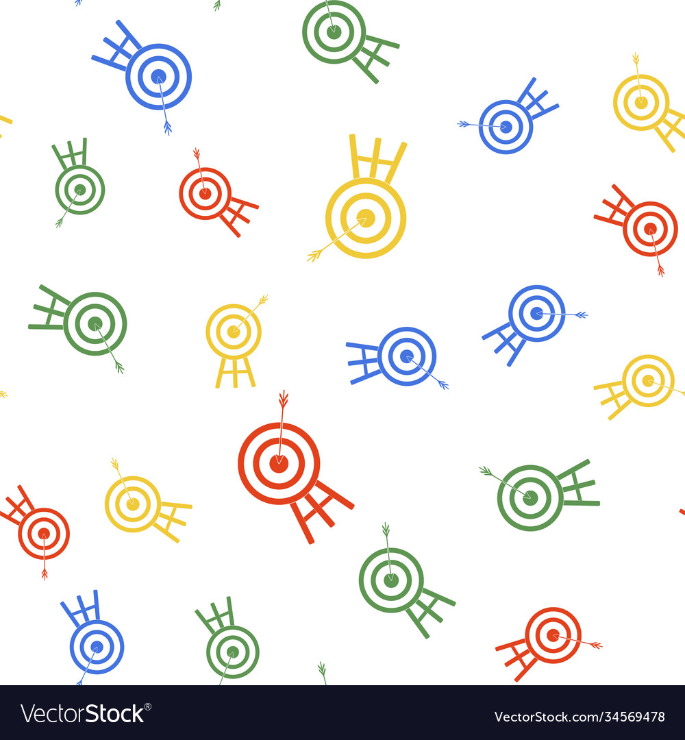 Color target with arrow icon isolated seamless vector image Color target with arrow icon isolated seamless