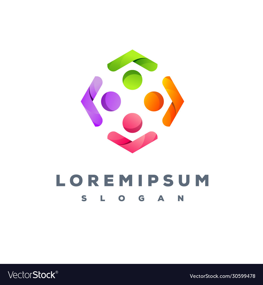 Colorful team logo design ready to use Royalty Free Vector