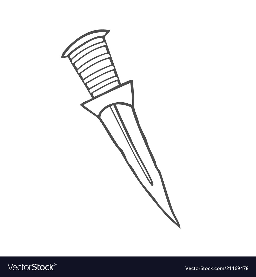Contour image of dagger Vector Image Contour image of dagger