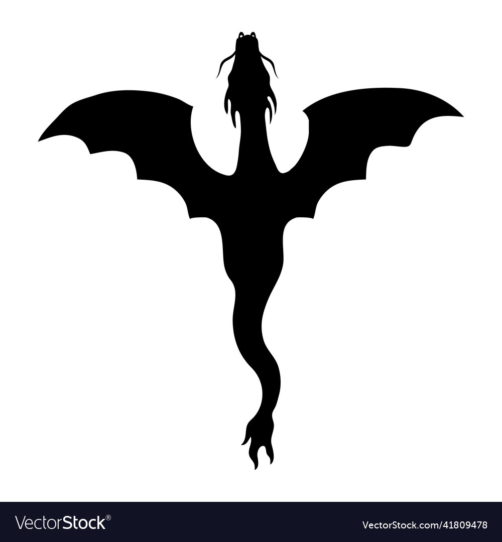 Dragon icon silhouette design template vector image Dragon icon silhouette design template