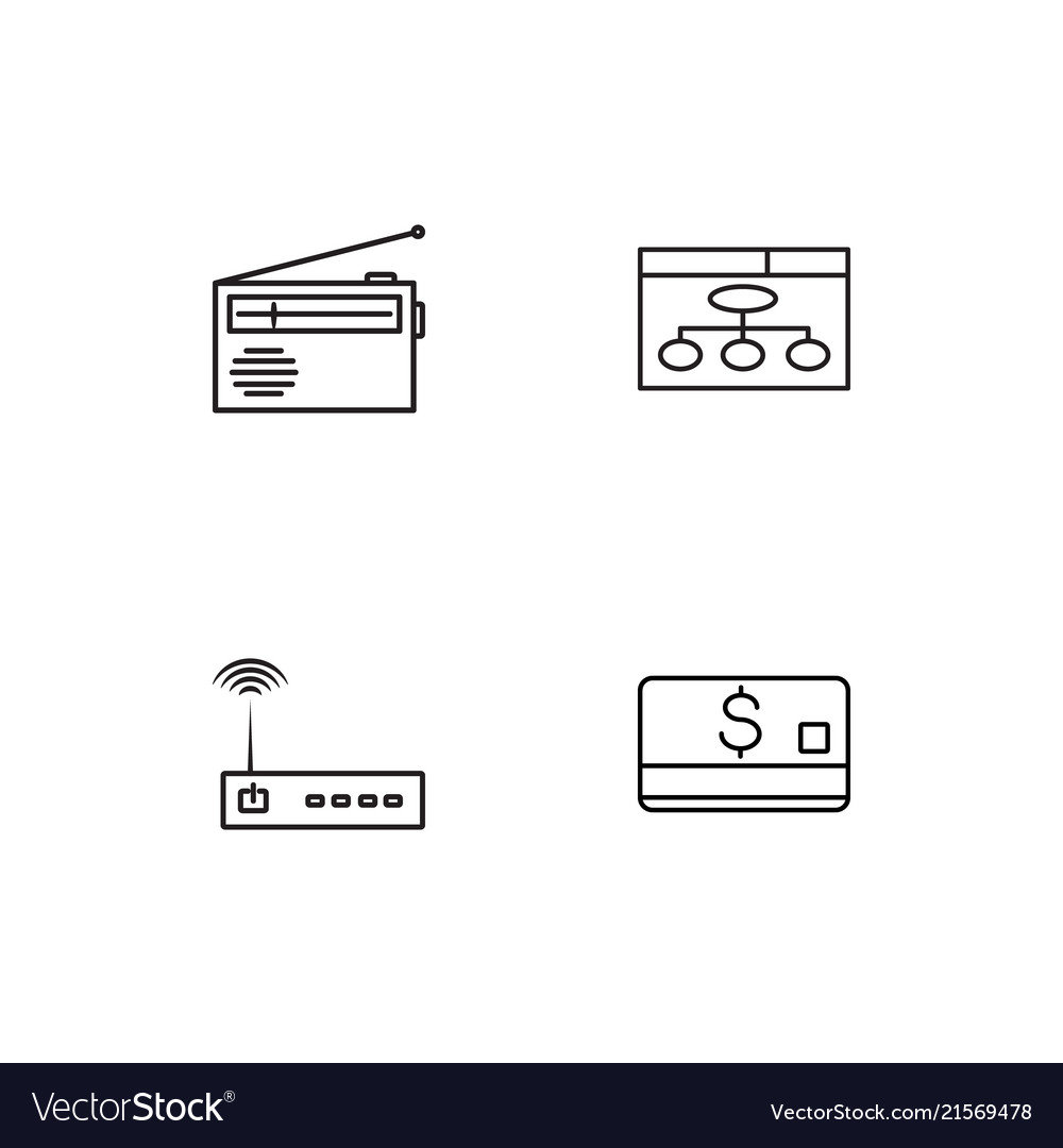 Electrical devices linear icons set simple