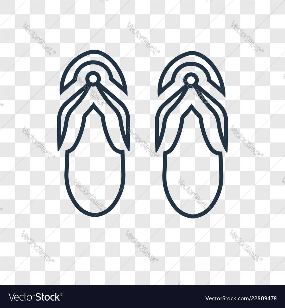Flip flops concept linear icon isolated vector image Flip flops concept linear icon isolated