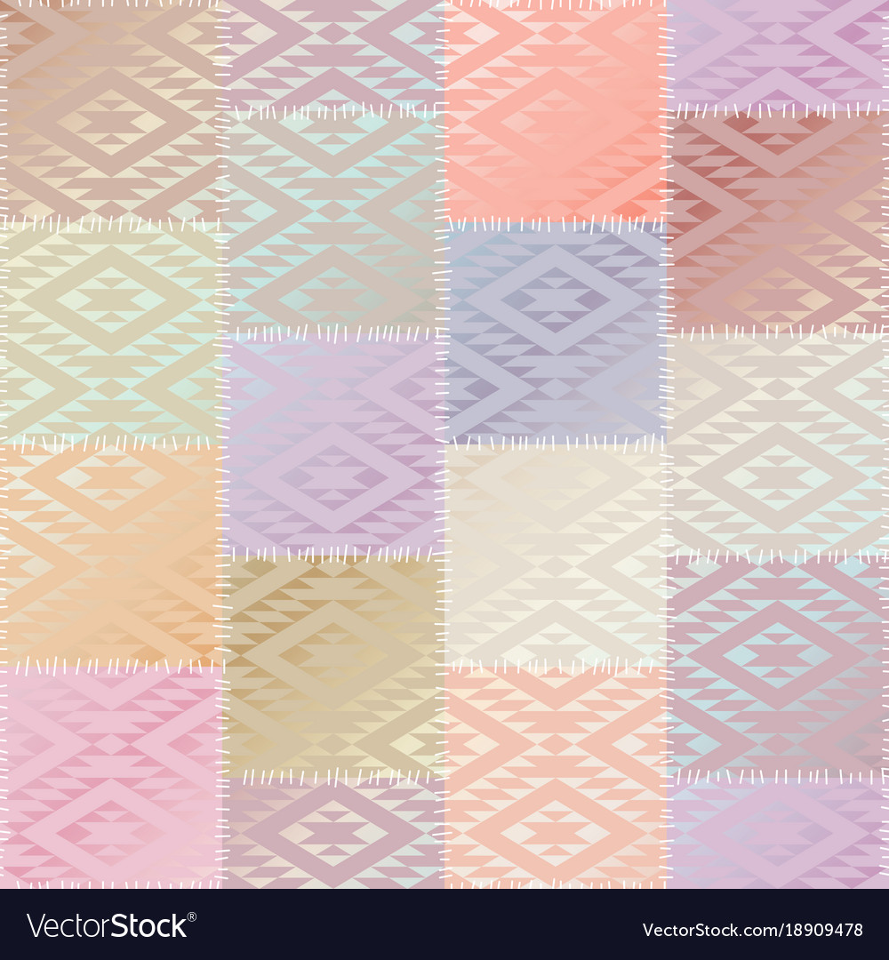 Geometric patchwork pattern of a squares