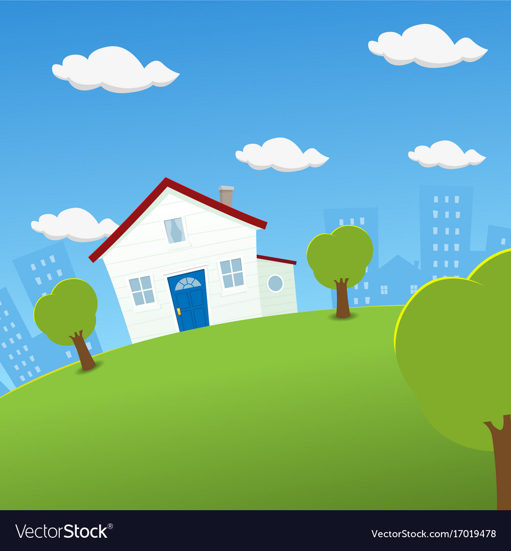 House on a rounded earth Royalty Free Vector Image