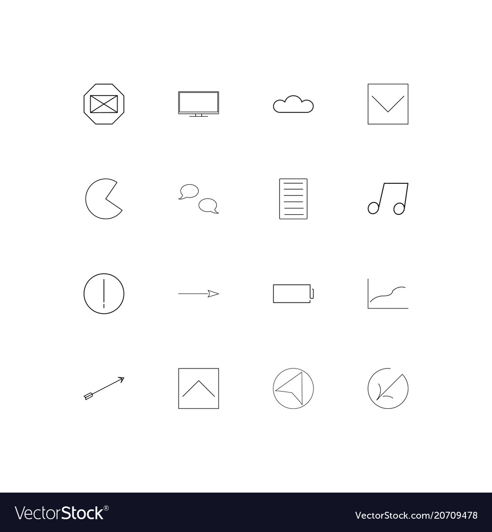 Internet of things simple linear icons set