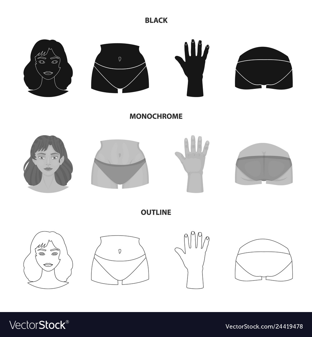 Isolated object of body and part logo collection vector image Isolated object of body and part logo collection