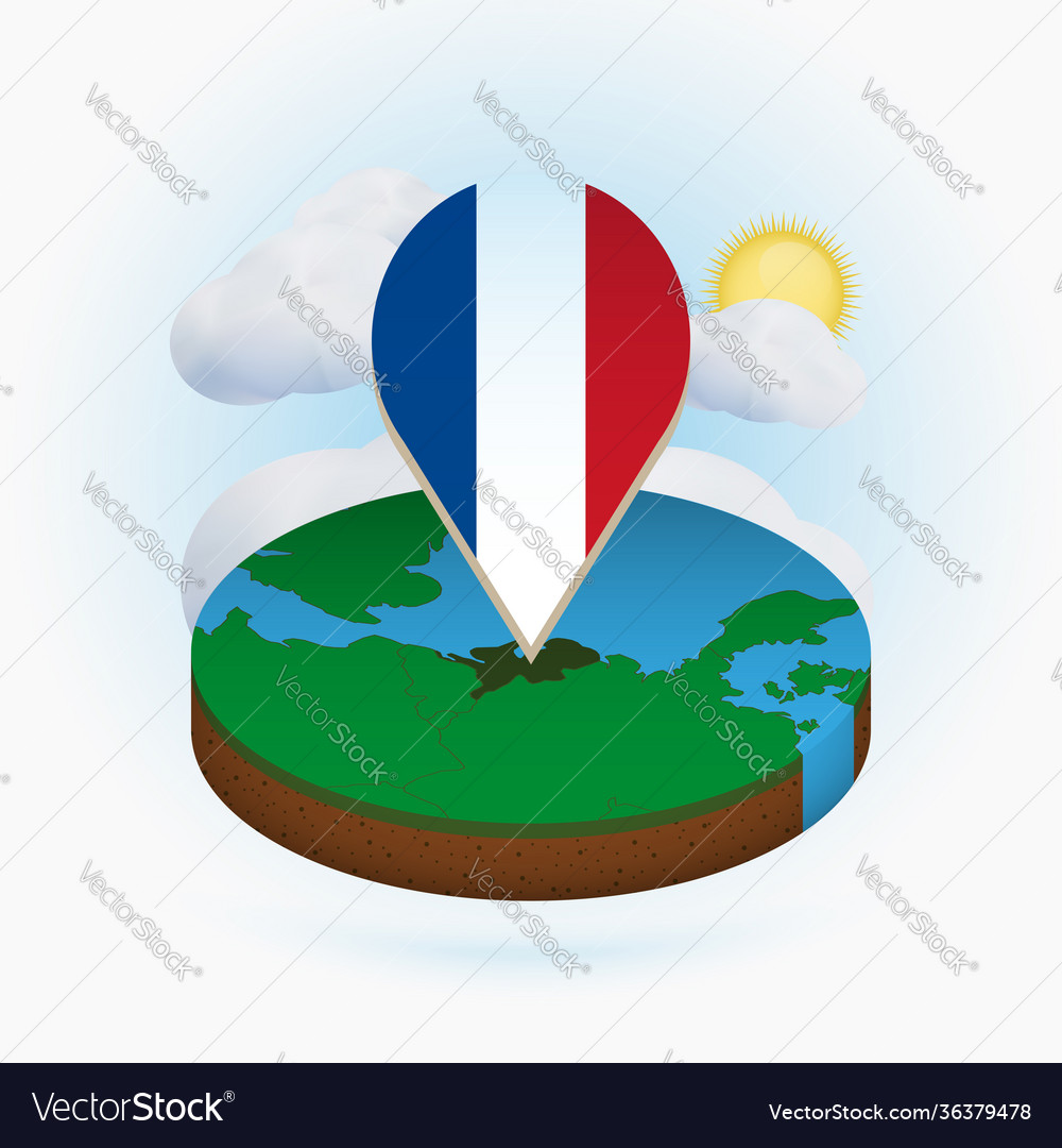 Isometric round map netherlands and point