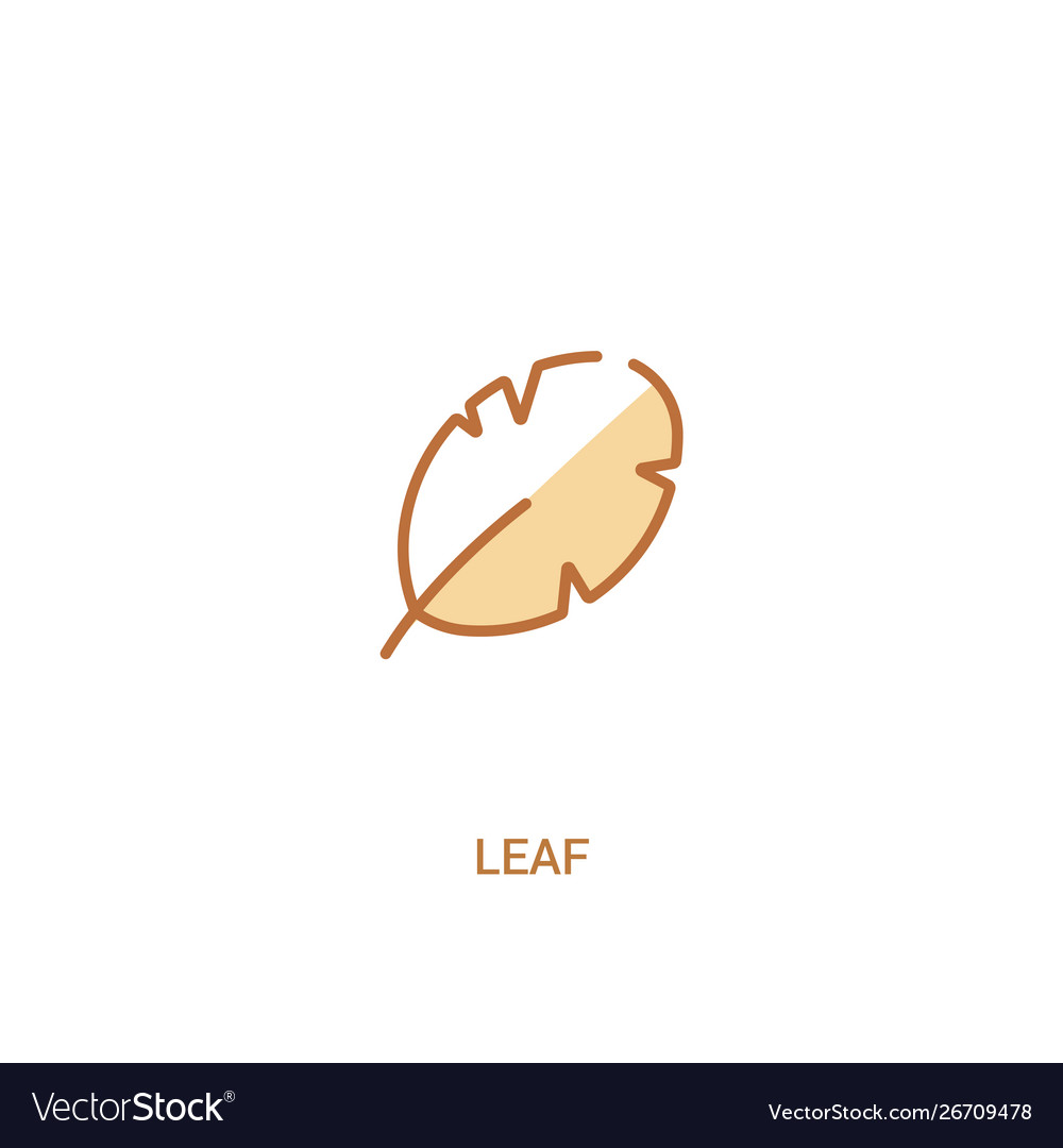 Leaf concept 2 colored icon simple line element
