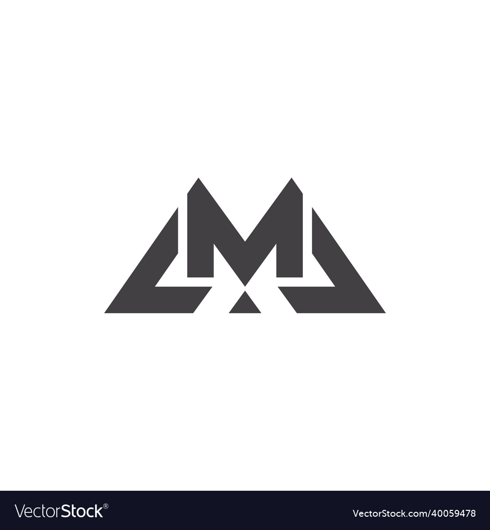 Letter m linked triangle geometric line simple