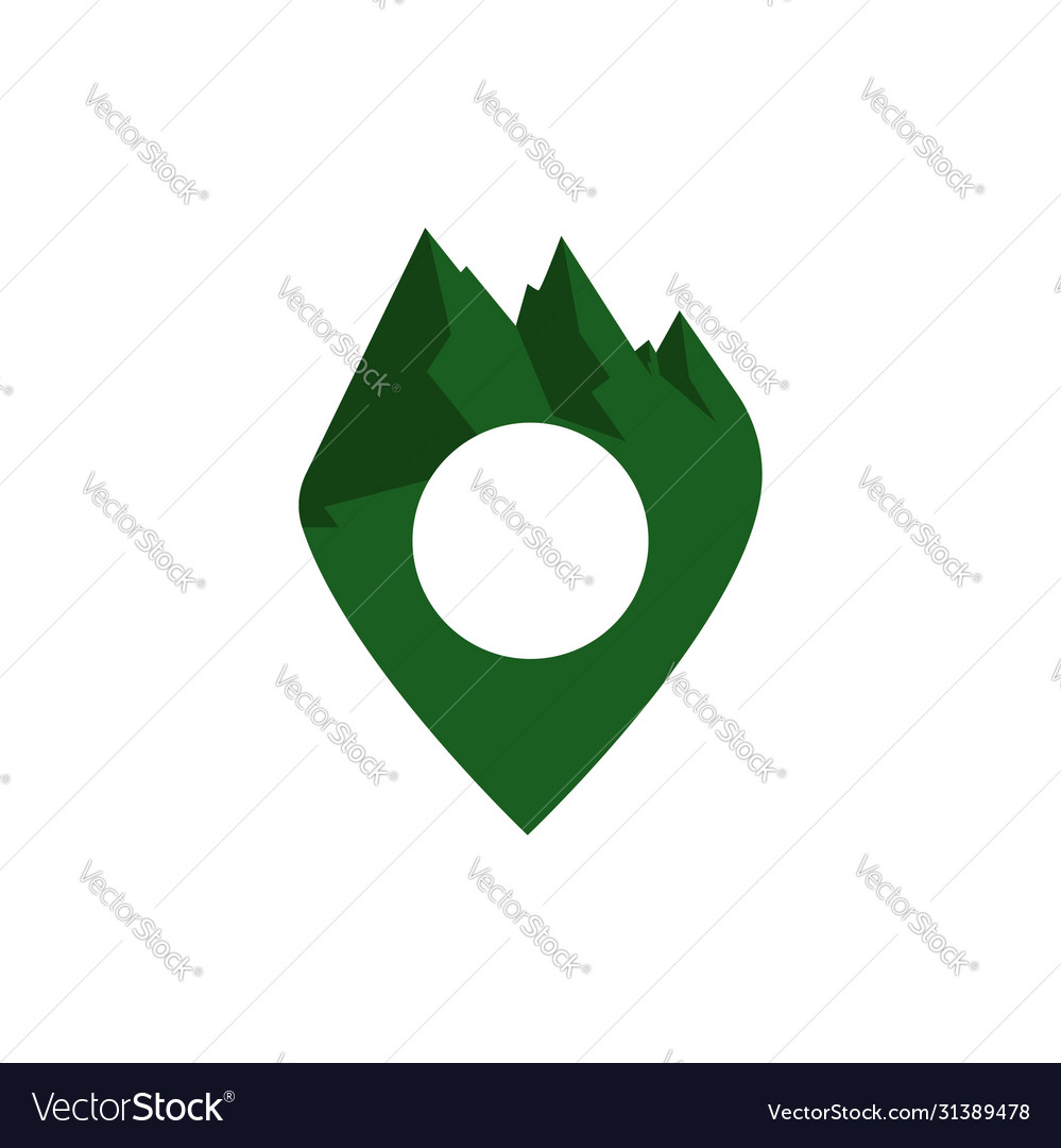 Map pointer mountain design template Vector Image Map pointer mountain design template