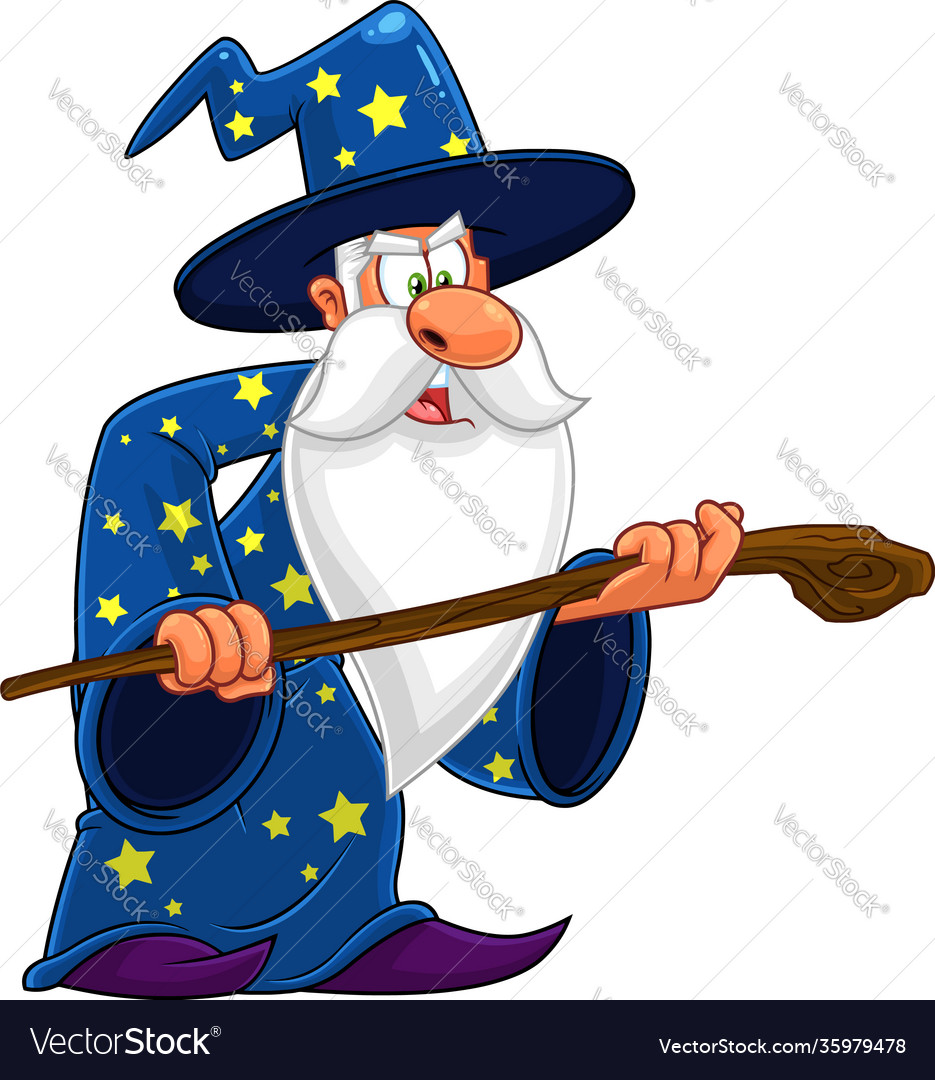 Old wizard cartoon character