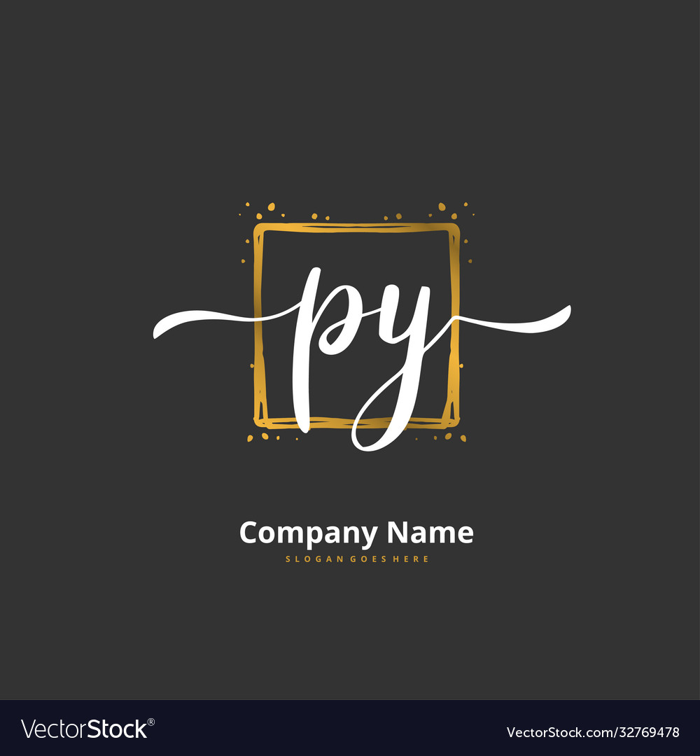 P y py initial handwriting and signature logo vector image P y py initial handwriting and signature logo