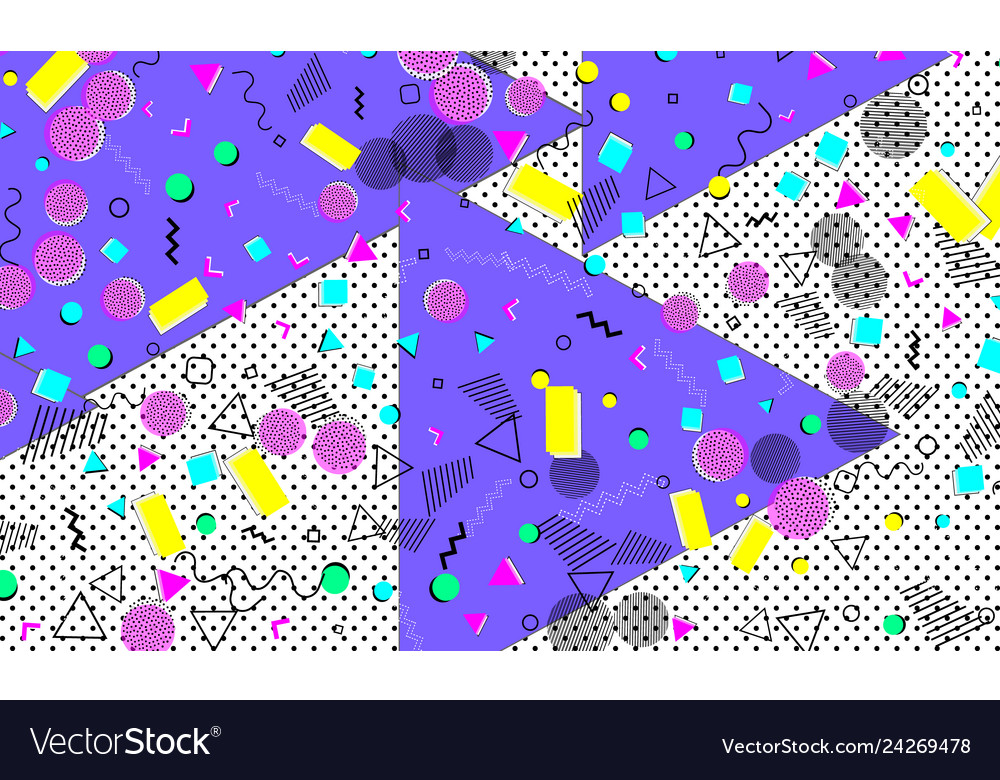 Pop art color background memphis pattern vector image Pop art color background memphis pattern
