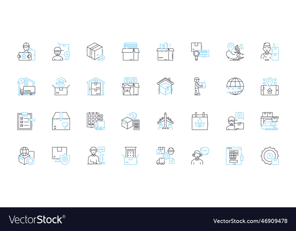 Schnelle Lieferung lineare Icons gesetzt schnelle Aufforderung