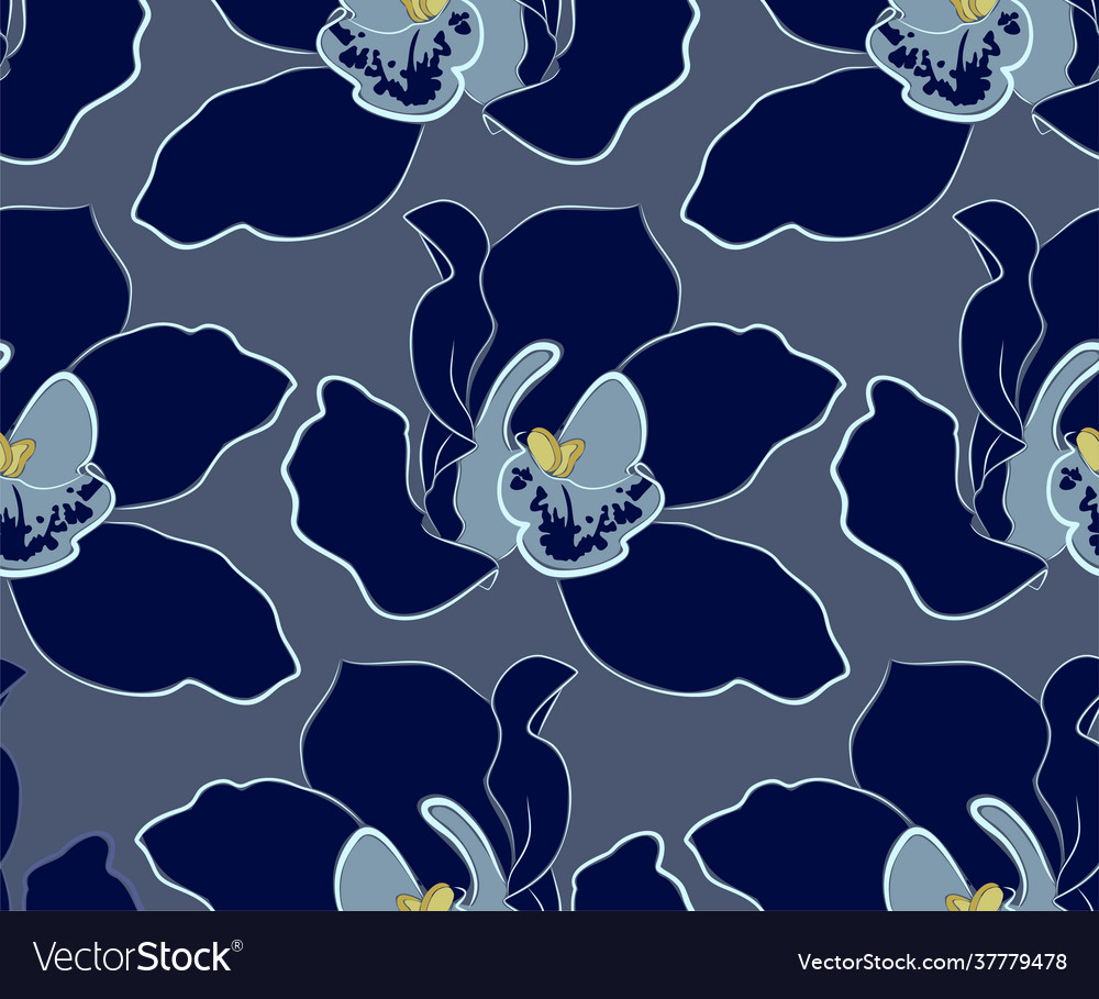 Seamless background with orchids