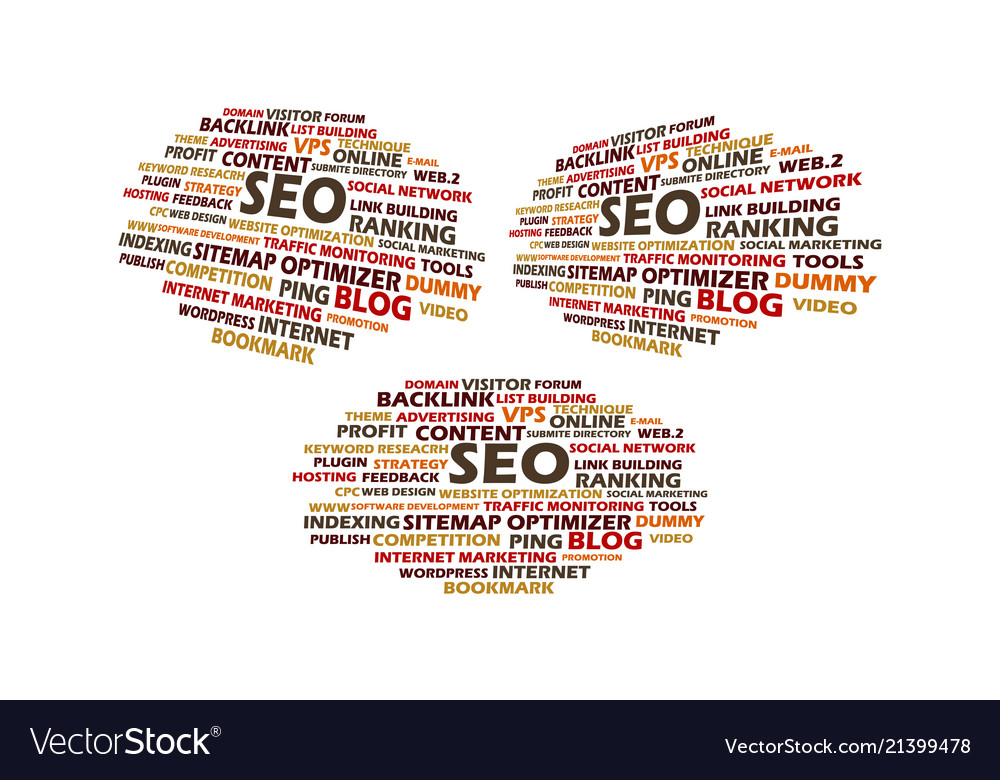 Search engine optimization template set vector image Search engine optimization template set