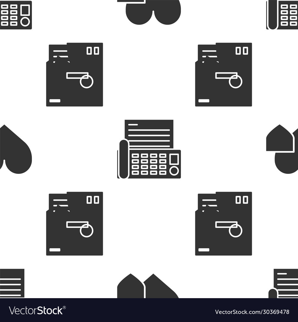 Set heart with shield fax machine and ordered Vector Image Set heart with shield fax machine and ordered