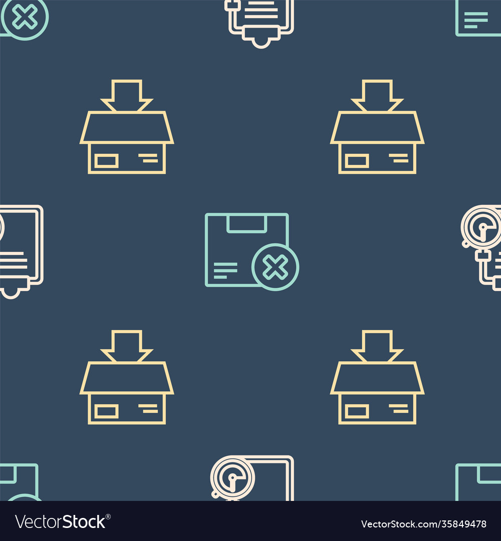 Set line verification delivery list clipboard vector image Set line verification delivery list clipboard