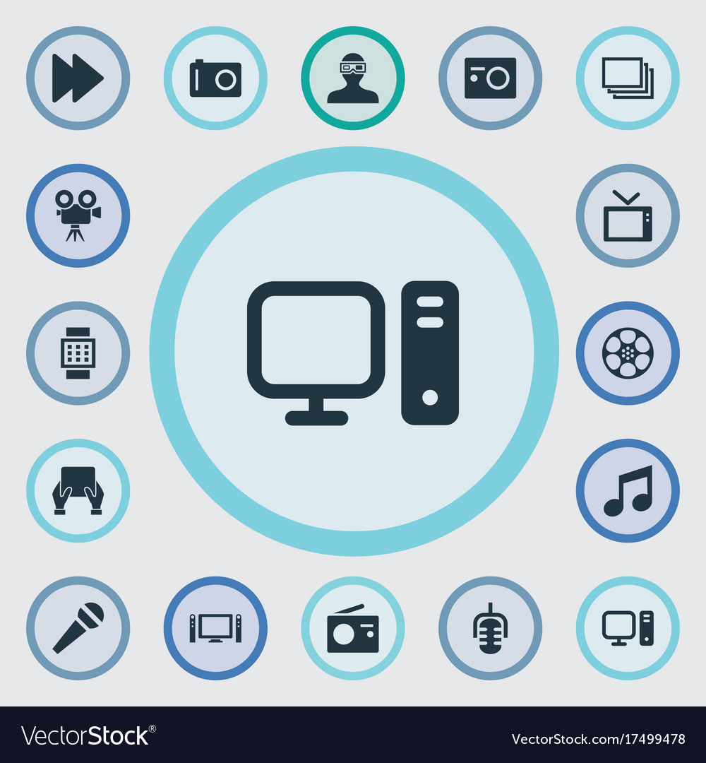 Set of simple multi icons