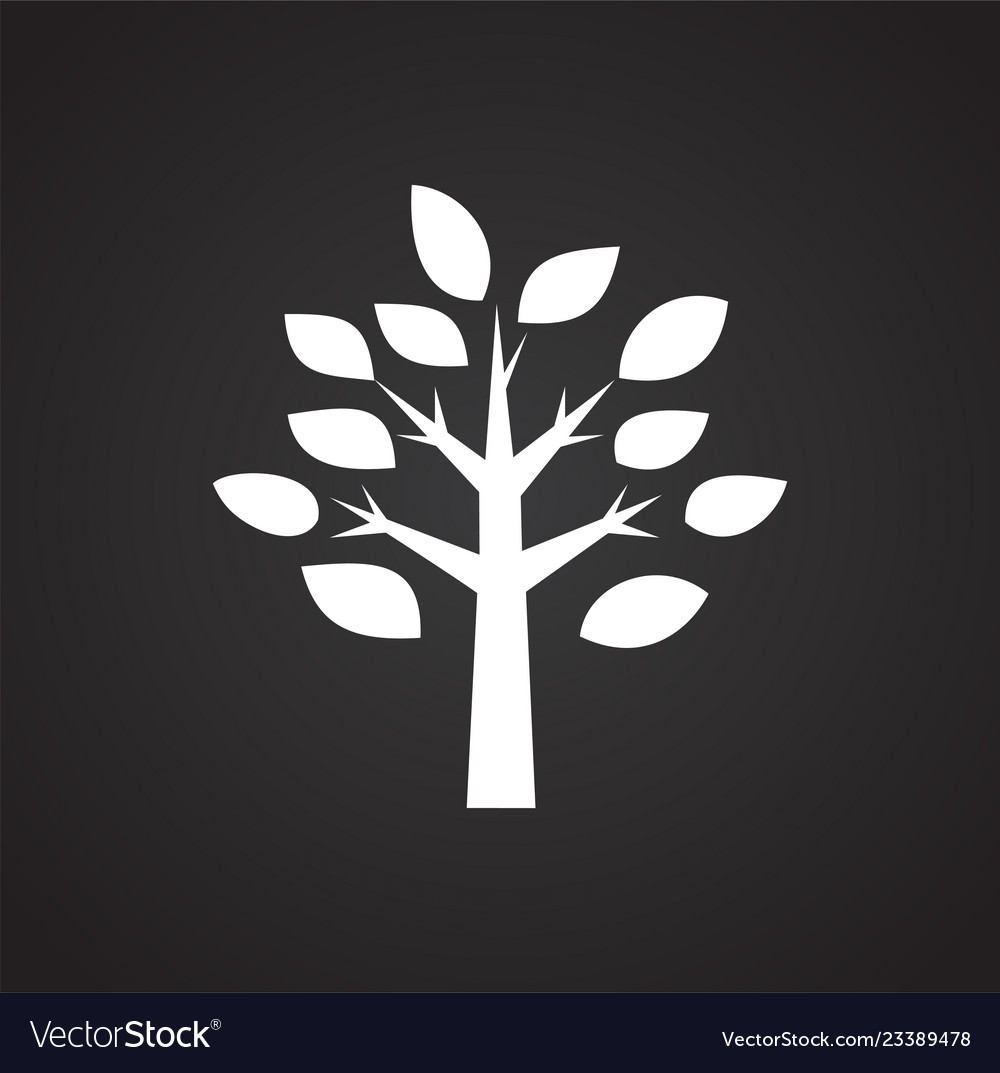 Tree icon on black background for graphic and web Vector Image Tree icon on black background for graphic and web