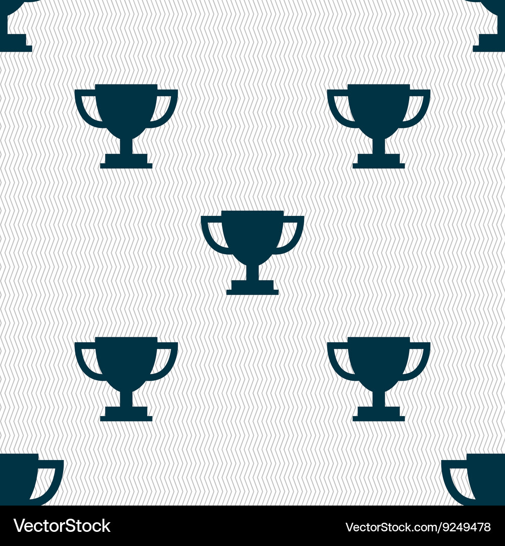 Trophy cup icon sign seamless pattern Royalty Free Vector
