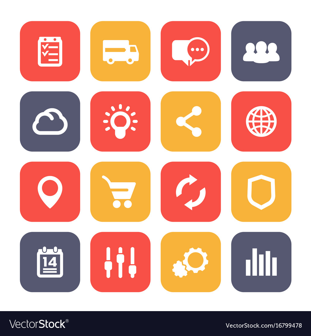 Web icons set e-commerce business and analytics