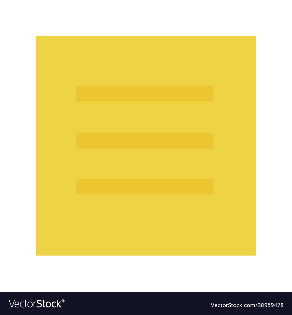 Yellow sticker flat isolated