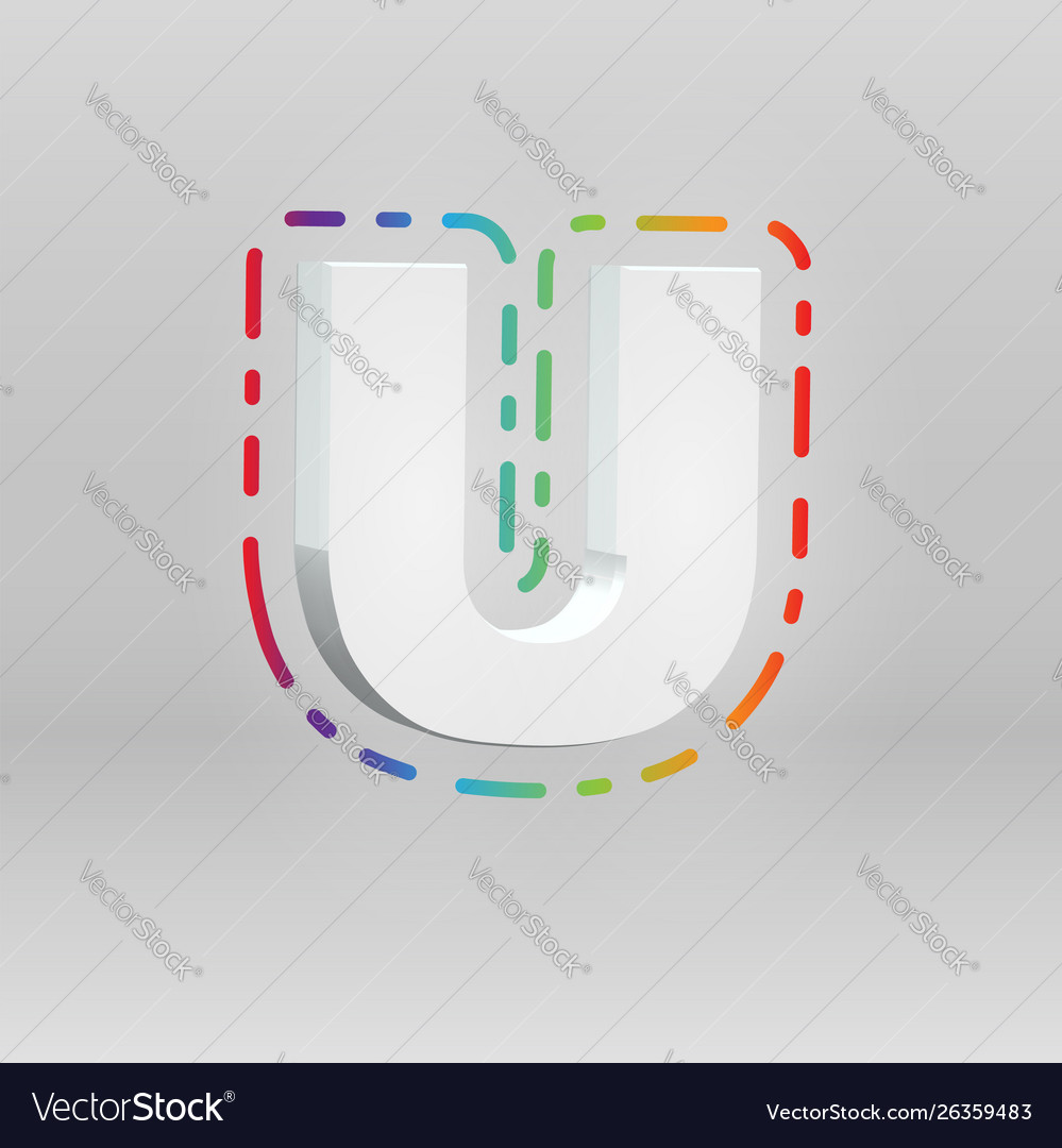 3d character from a fontset with colorful