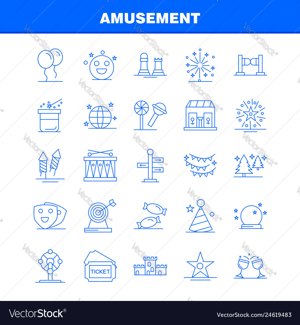 Amusement line icon for web print and mobile uxui vector image Amusement line icon for web print and mobile uxui