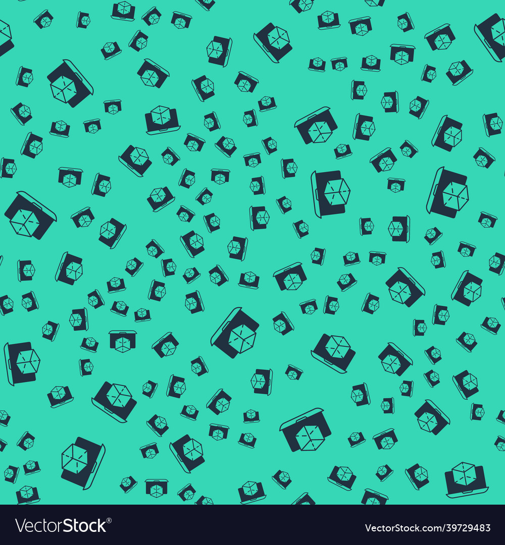 Black 3d modeling icon isolated seamless pattern vector image Black 3d modeling icon isolated seamless pattern
