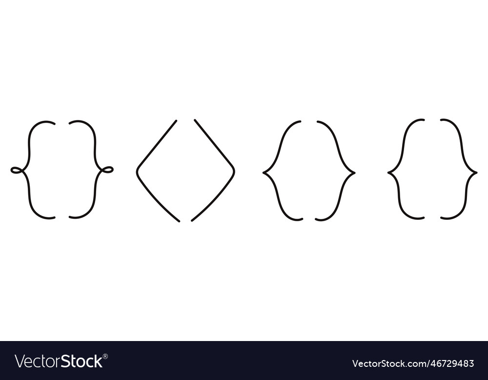 Curly text bracket symbolelegant parenthesis vector image Curly text bracket symbolelegant parenthesis