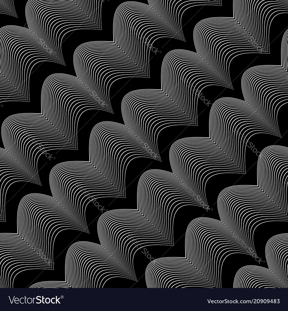 Design seamless monochrome waving pattern vector image Design seamless monochrome waving pattern