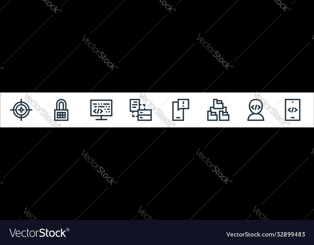 Development line icons linear set quality Vector Image Development line icons linear set quality