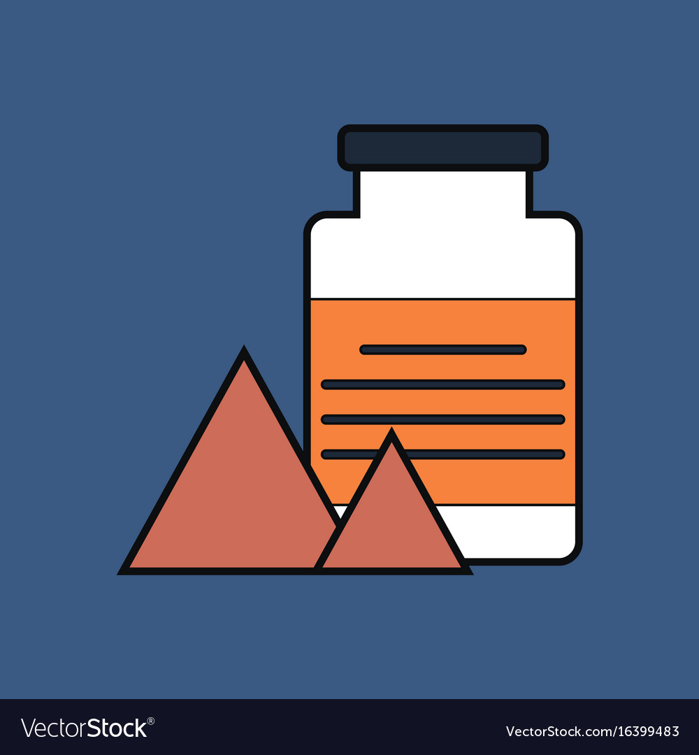 Flat icon design collection jar and pyramids