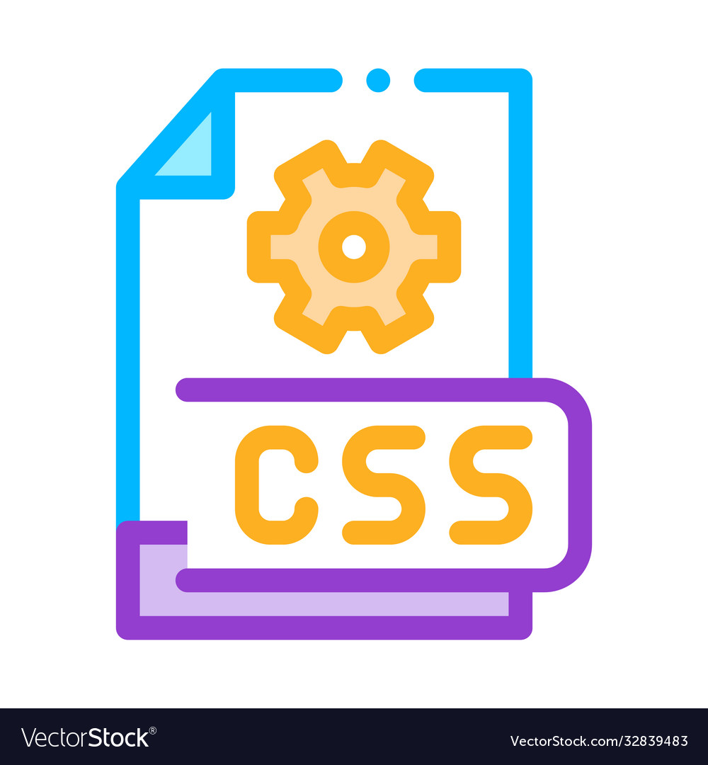 Front end css code icon outline vector image Front end css code icon outline