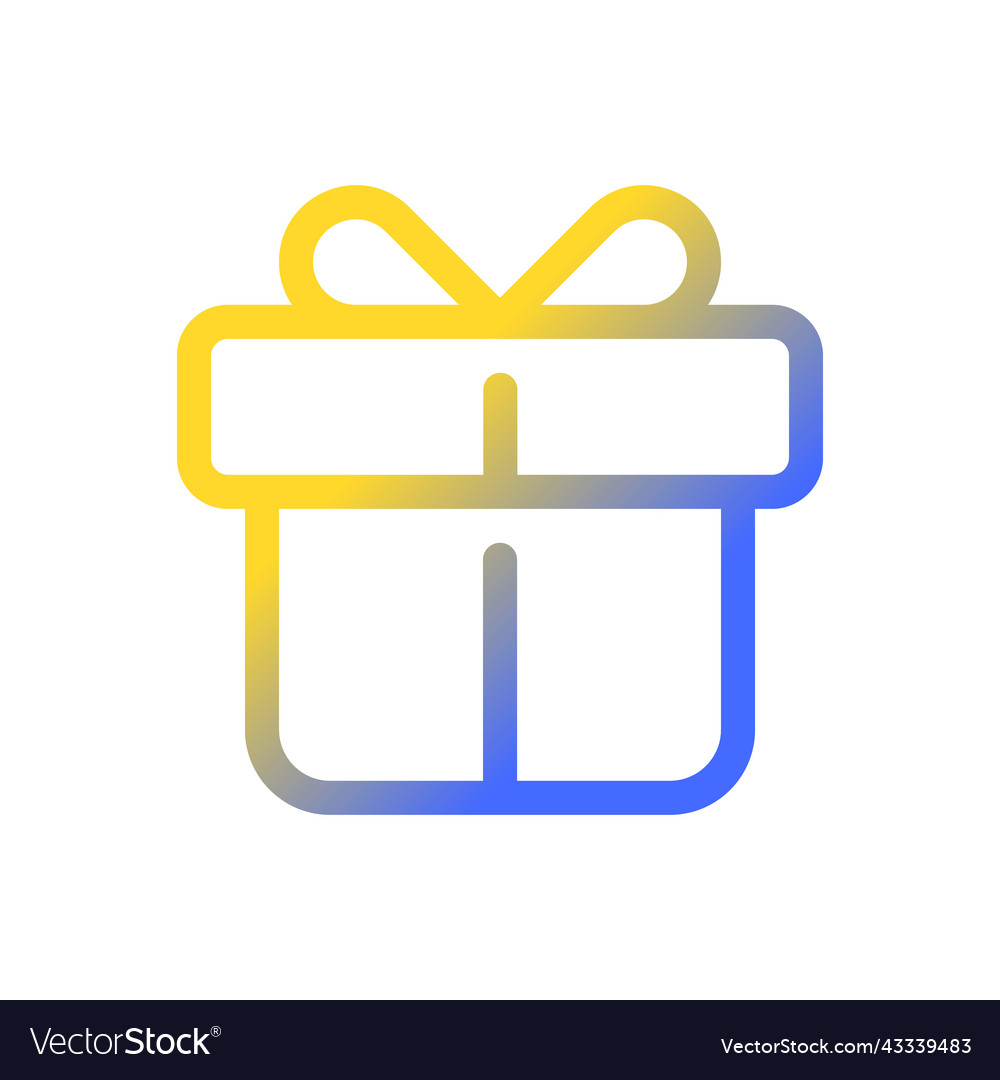 Gift pixel perfect gradient linear ui icon vector image Gift pixel perfect gradient linear ui icon
