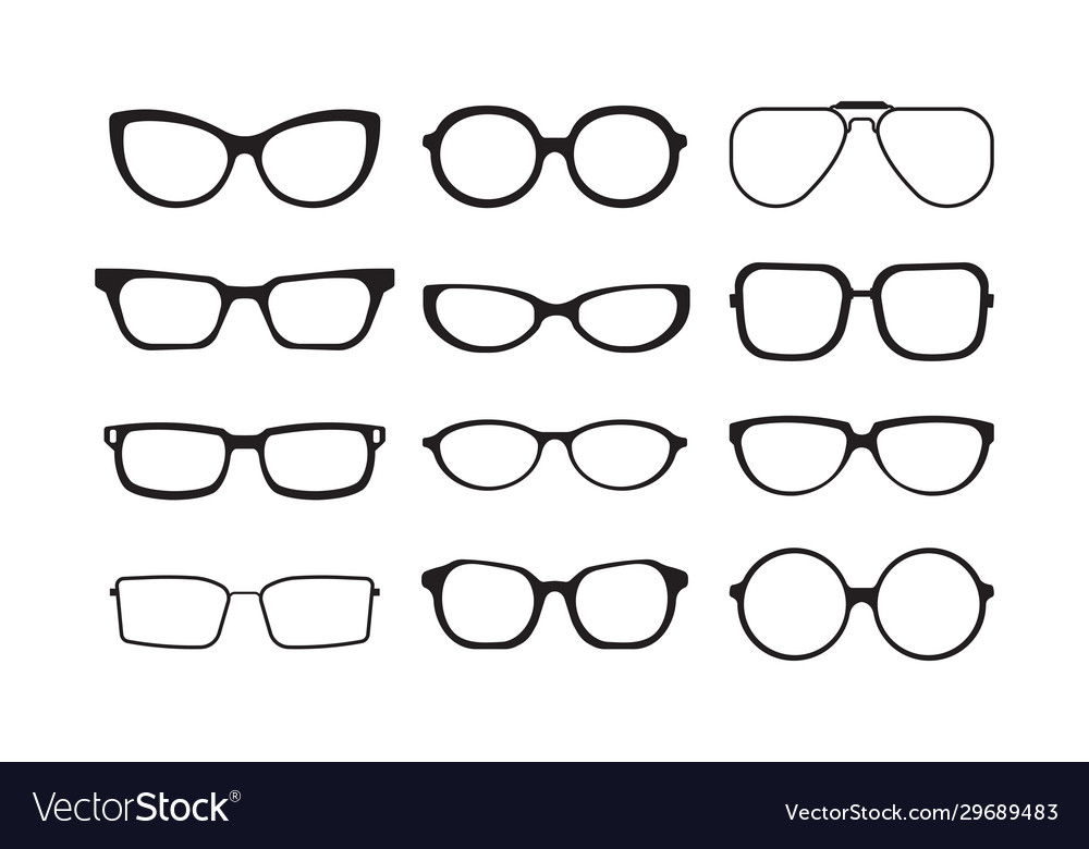 Glasses silhouette plastic fashion cool models Vector Image