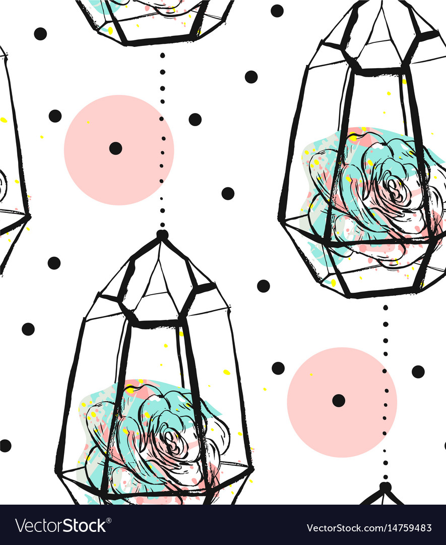 Hand drawn abstract seamless pattern Royalty Free Vector