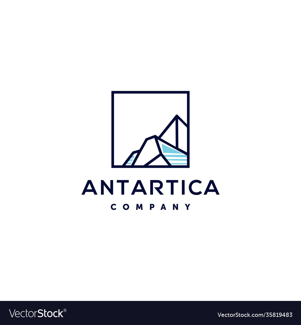 Iceberg geometric logo design in trendy line icon