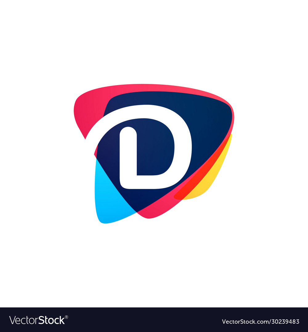 Letter d logo in dynamic triangle intersection vector image Letter d logo in dynamic triangle intersection