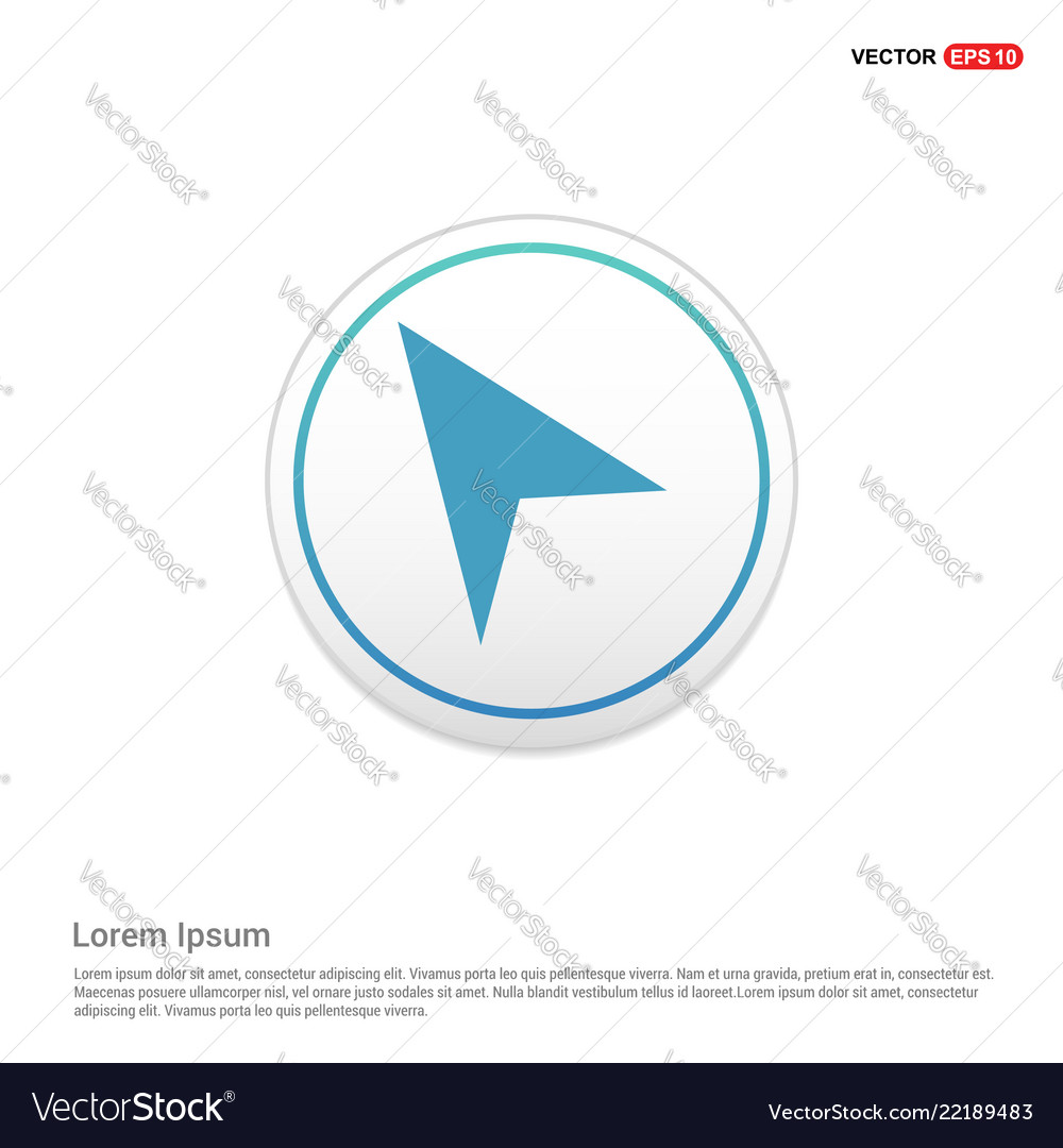 Navigation icon - white circle button Vector Image Navigation icon - white circle button