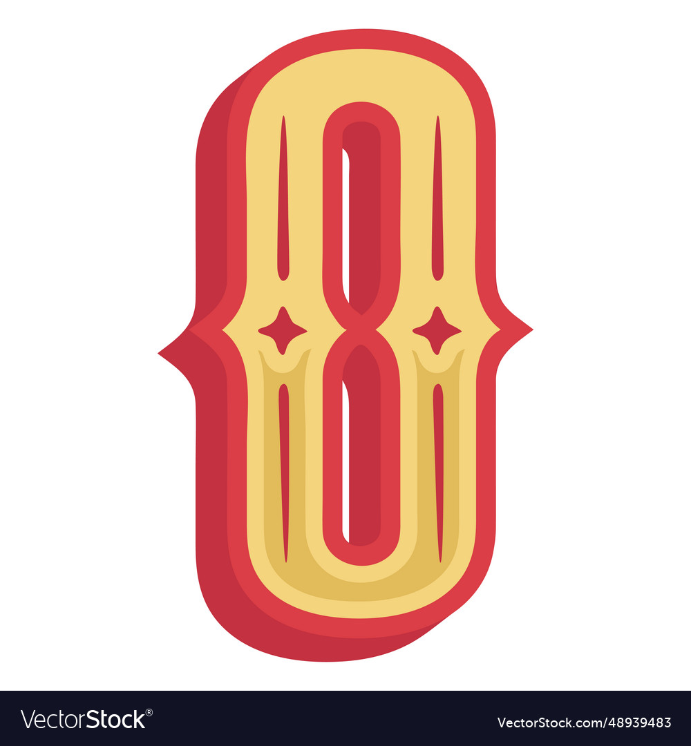 Number zero lettering Royalty Free Vector Image